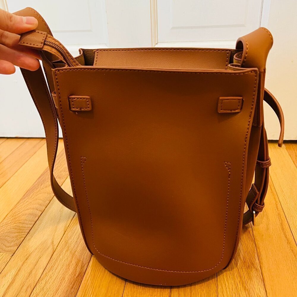 KATIE Q Celine Style Bucket Bag Leather Brown BRAND NEW - Picture 10 of 16